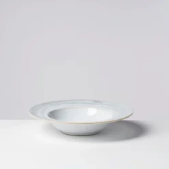 Pastateller-Set, Steinzeug TIEFER SEE Grau / Weiß