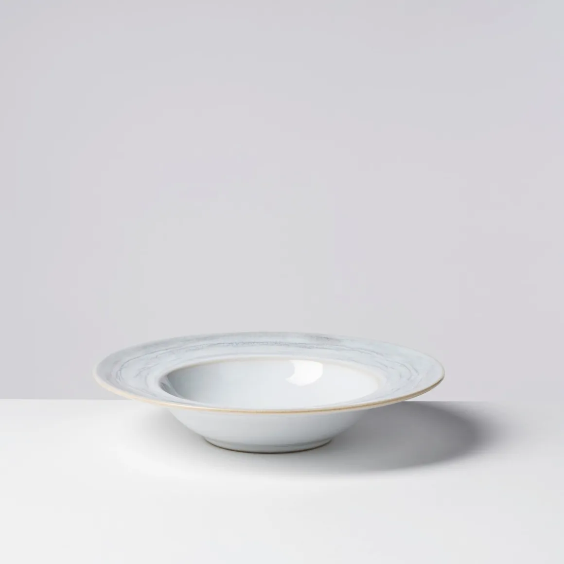 Pastateller-Set, Steinzeug TIEFER SEE Grau / Weiß