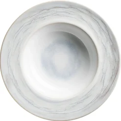 Pastateller-Set, Steinzeug TIEFER SEE Grau / Weiß