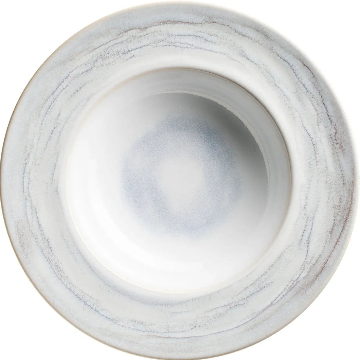 Pastateller-Set, Steinzeug TIEFER SEE Grau / Weiß
