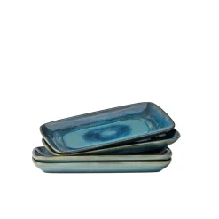 Platten-Set, Steinzeug TIEFER SEE Blau / Grün