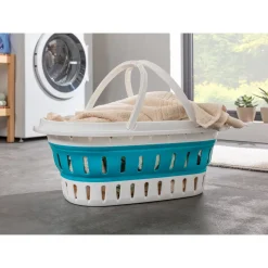 Platzspar-Wäschekorb mit Griff, faltbar 14 l