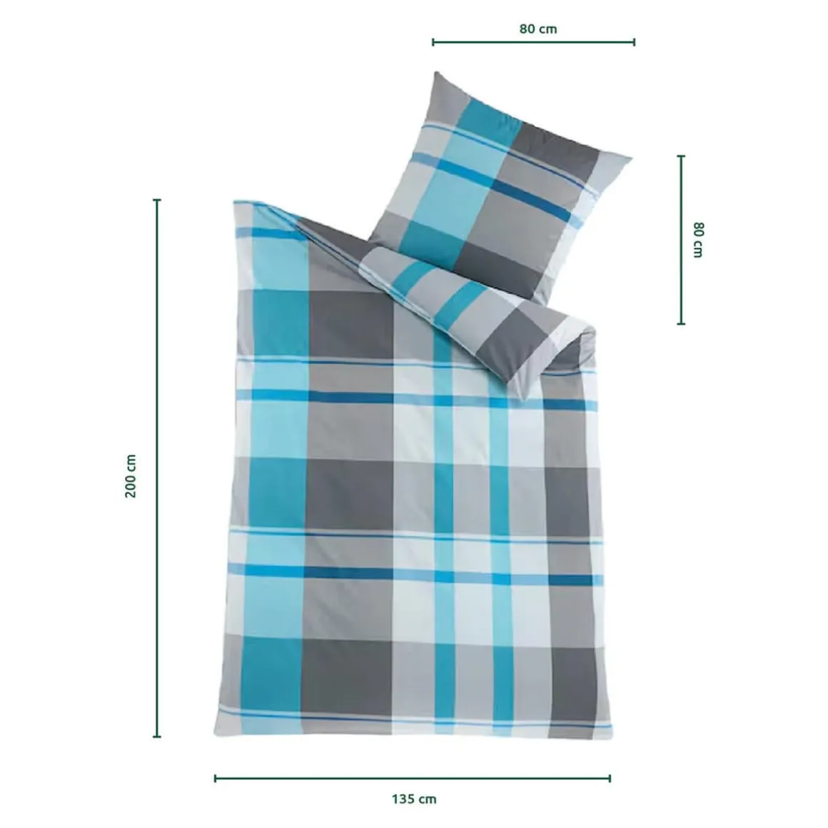 Renforcé-Bettwäsche, 2-teilig, 135x200 cm Josef-petrol