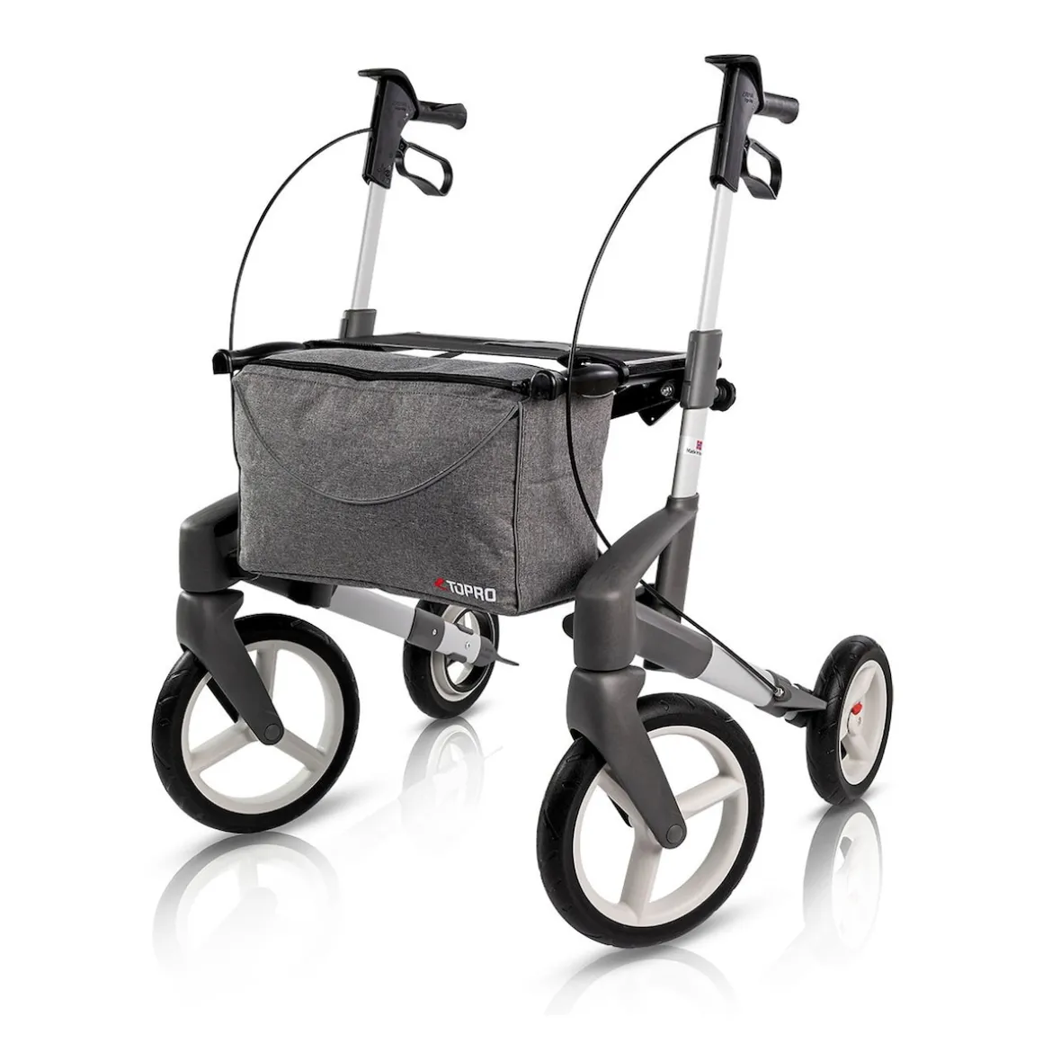 Rollator Olympos ATR M, faltbar, mit Tasche silber
