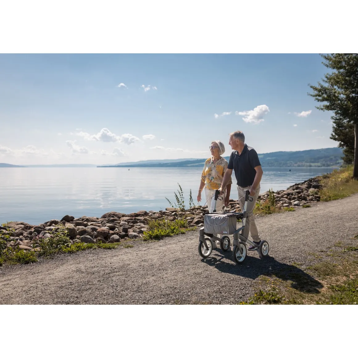 Rollator Olympos ATR M, faltbar, mit Tasche silber
