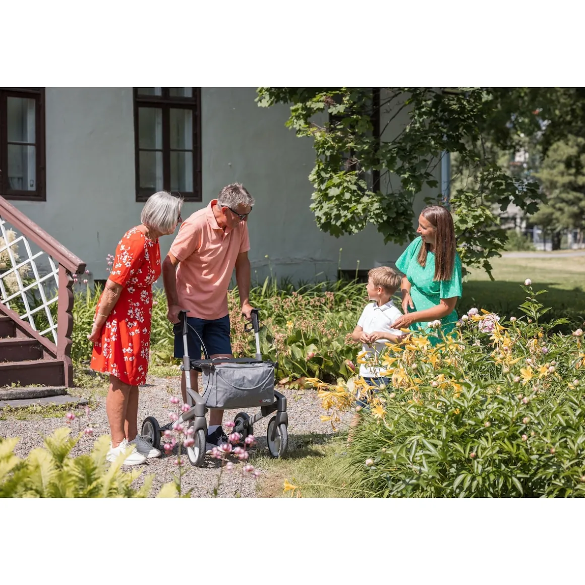 Rollator Olympos ATR M, faltbar, mit Tasche silber