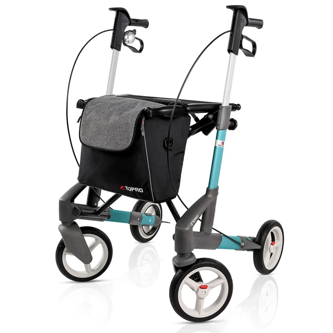 Rollator Troja 5G M, faltbar, höhenverstellbar türkis