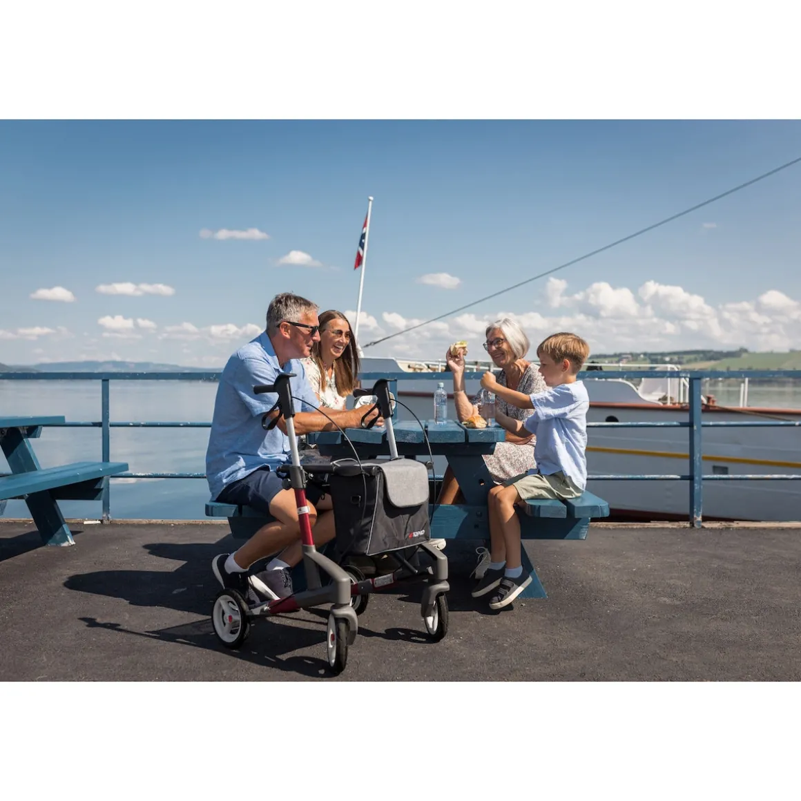 Rollator Troja 5G M, faltbar, höhenverstellbar türkis