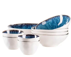 Salatschüssel-Set, Steinzeug Frozen Blau