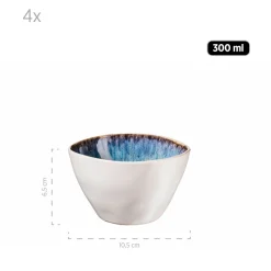 Salatschüssel-Set, Steinzeug Frozen Blau