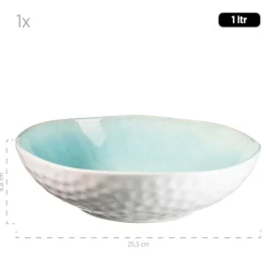 Salatschüssel-Set, Steinzeug Frozen Grün