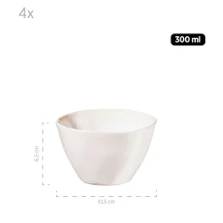 Salatschüssel-Set, Steinzeug Frozen Weiß