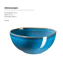 Schüssel Set, Steinzeug Cordelia Königsblau