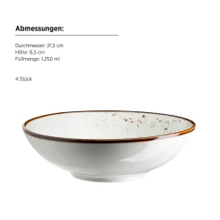 Schüssel-Set, Porzellan Pintar Beige / Braun