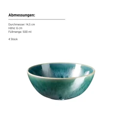 Schüssel-Set, Steinzeug Carellia Blau