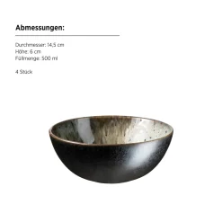 Schüssel-Set, Steinzeug Carellia Grau