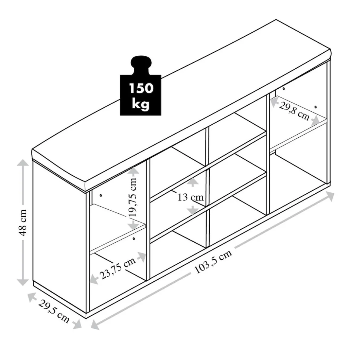 Schuhschrank mit Sitzkissen