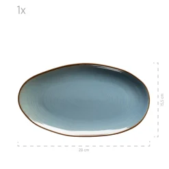Servierplatten-Set, Keramik Nottingham Blau