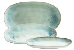Servierplatten-Set, Steinzeug Frozen Grün