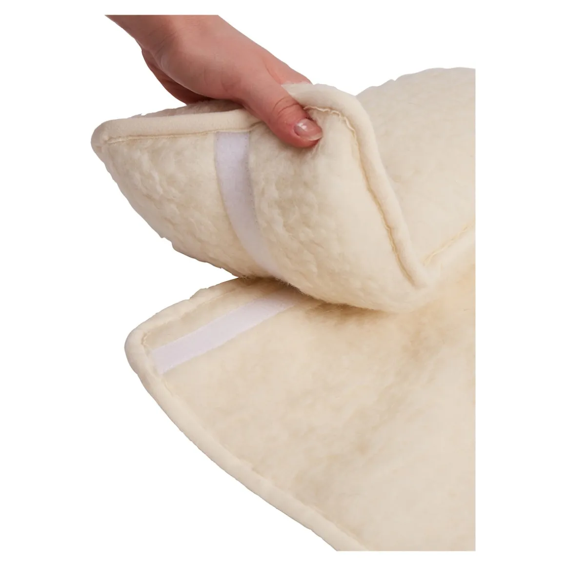 Sesselkissen und Armlehnenschoner-Set, 3-teilig, Schurwolle creme