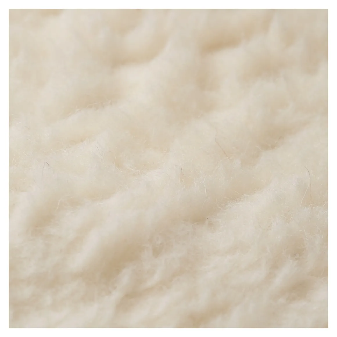 Sesselkissen und Armlehnenschoner-Set, 3-teilig, Schurwolle creme