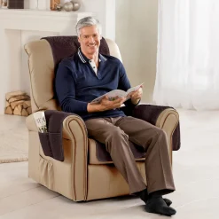 Sesselschoner mit Schurwolle braun