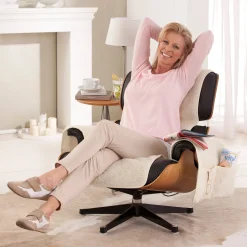 Sesselschoner mit Schurwolle natur