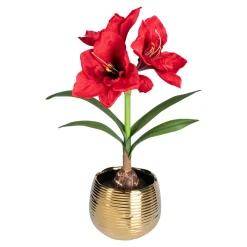 Set aus Kunstblume „Amaryllis“ + Übertopf "Elegant"
