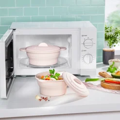 Silikon-Mikrowellen-Topf-Set, faltbar, 4-teilig