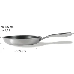 SILVERSTAR Edelstahlpfanne Bratpfanne 24 cm | ohne Deckel