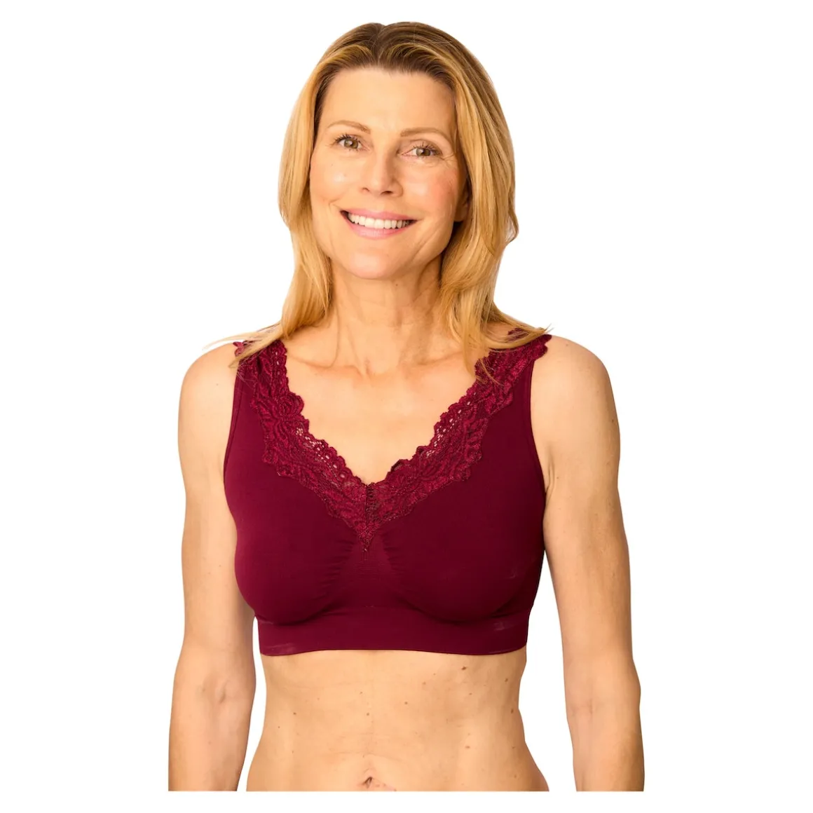 Soft-BH mit Spitze „Elegant“ bordeaux
