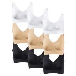 Soft-BH, 9-teilig weiß, beige, schwarz