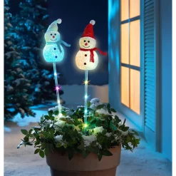 Solar-Gartenstecker "Schneemänner", 2 Stück