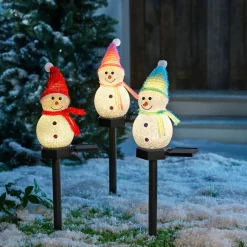 Solar-Gartenstecker „Schneemann“ rot