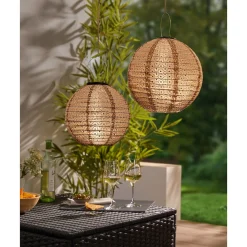 Solar-Lampion-Set, 2-teilig