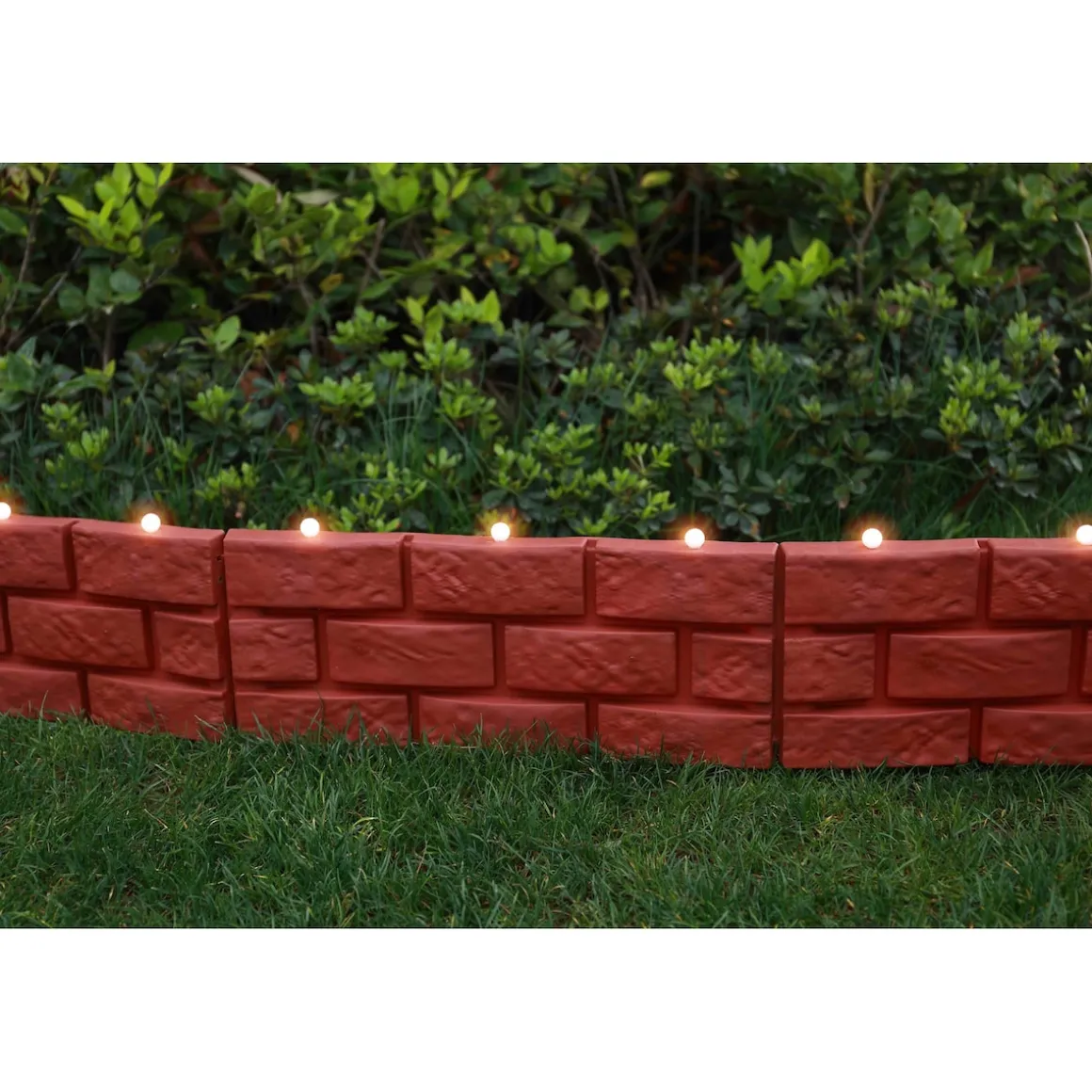 Solar-LED-Beetbegrenzung „Steinmauer“, 4-teilig
