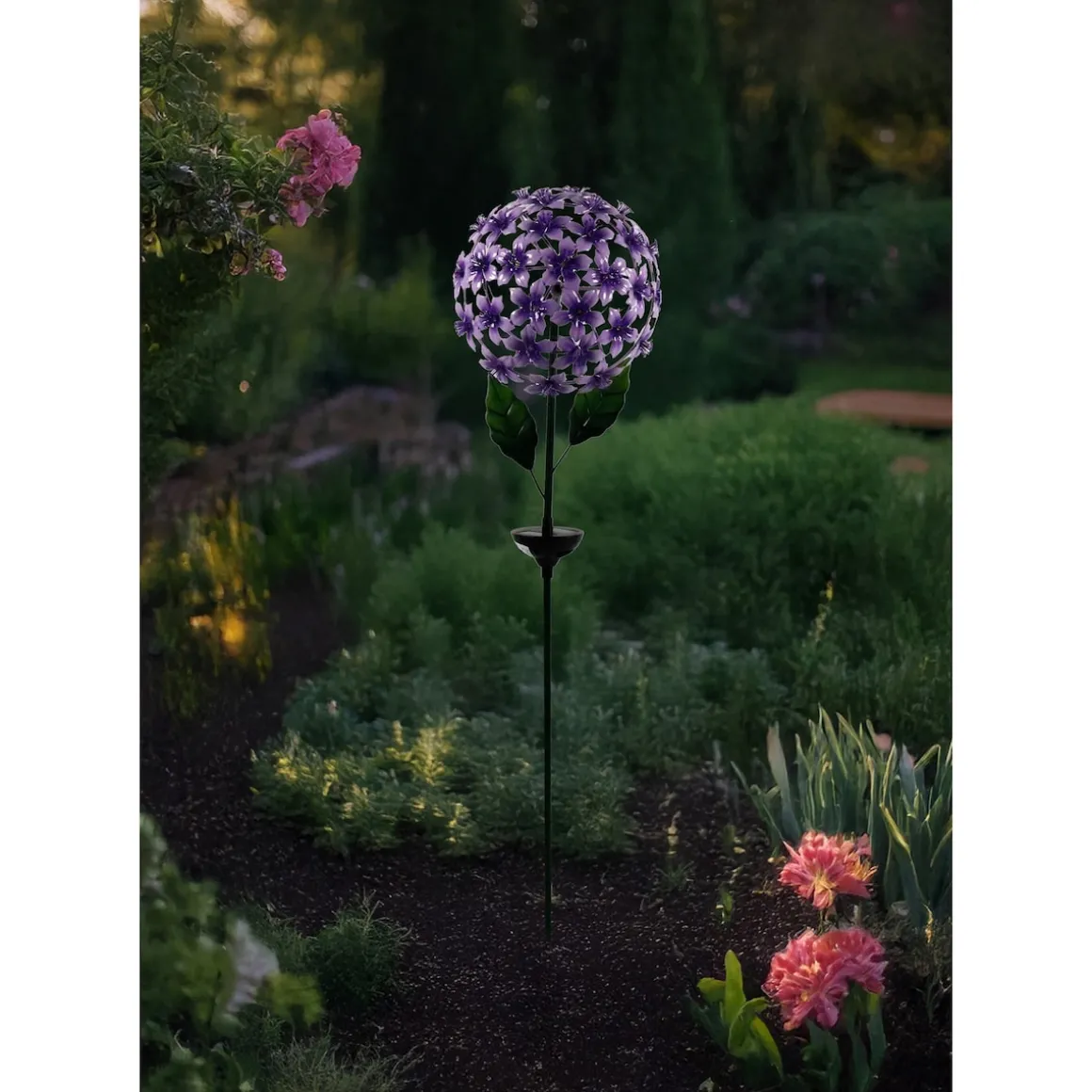 Solar-LED-Gartenstecker "Hibiskus"