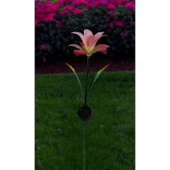 Solar-LED-Gartenstecker "Lilie" pink
