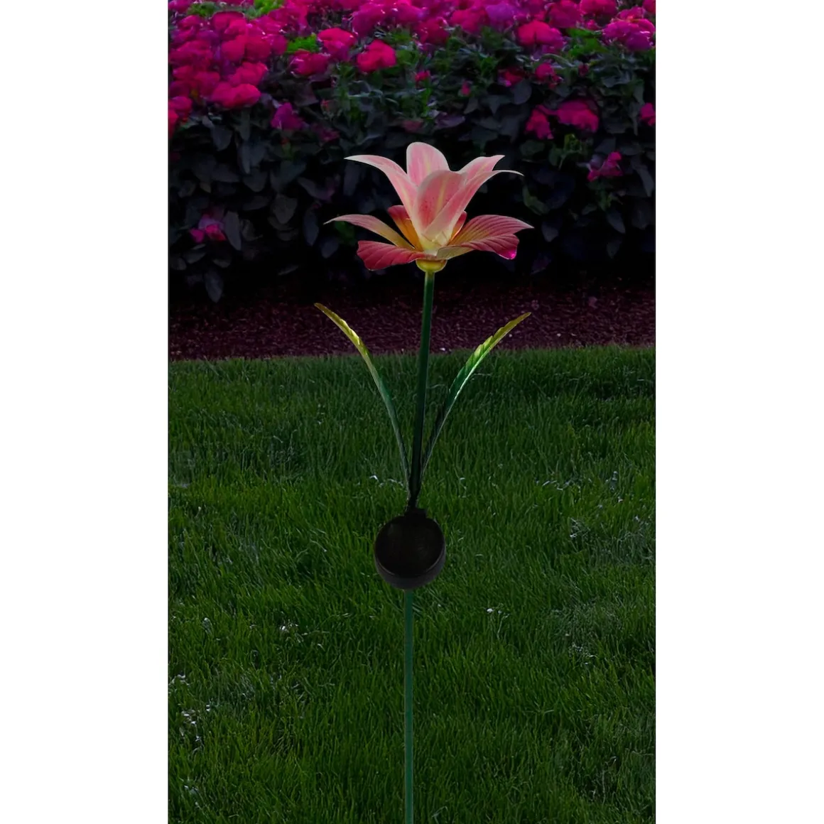 Solar-LED-Gartenstecker "Lilie" pink