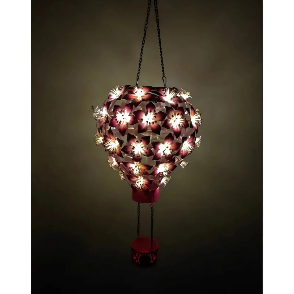 Solar-LED-Hängeleuchte "Hibiskus"