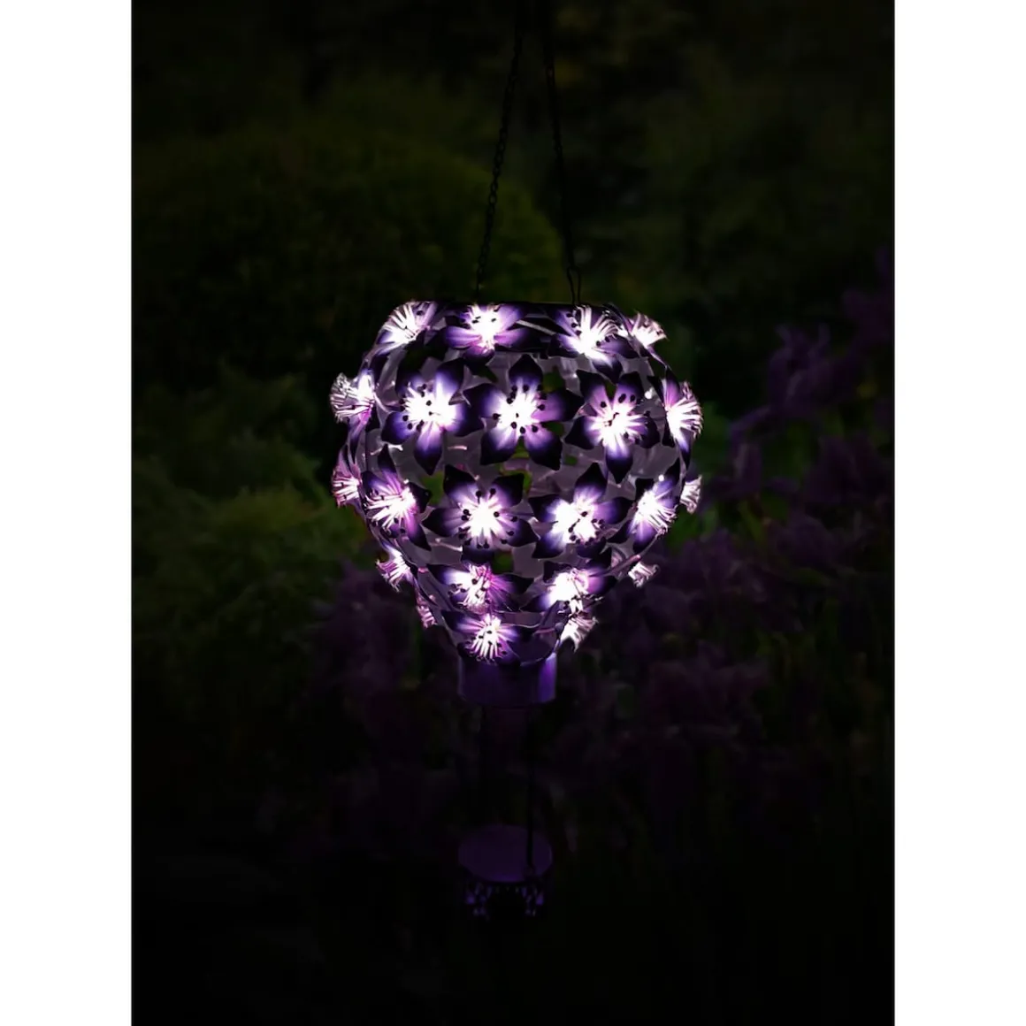 Solar-LED-Hängeleuchte "Hibiskus"