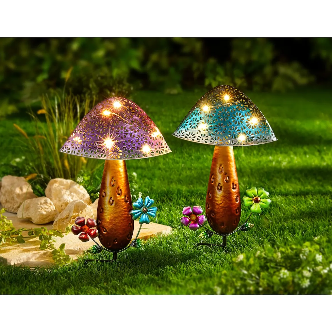 Solar-LED-Pilz lila