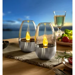 Solar-LED-Windlicht, 2 Stück 2 Stück