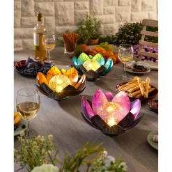 Solar-Lotusblume lila