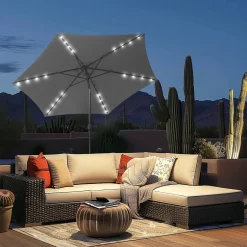 Solar-Sonnenschirm "Sternenhimmel" grau