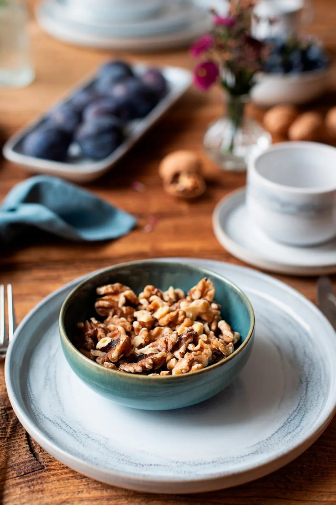 Speiseteller-Set, Steinzeug TIEFER SEE Blau / Grün