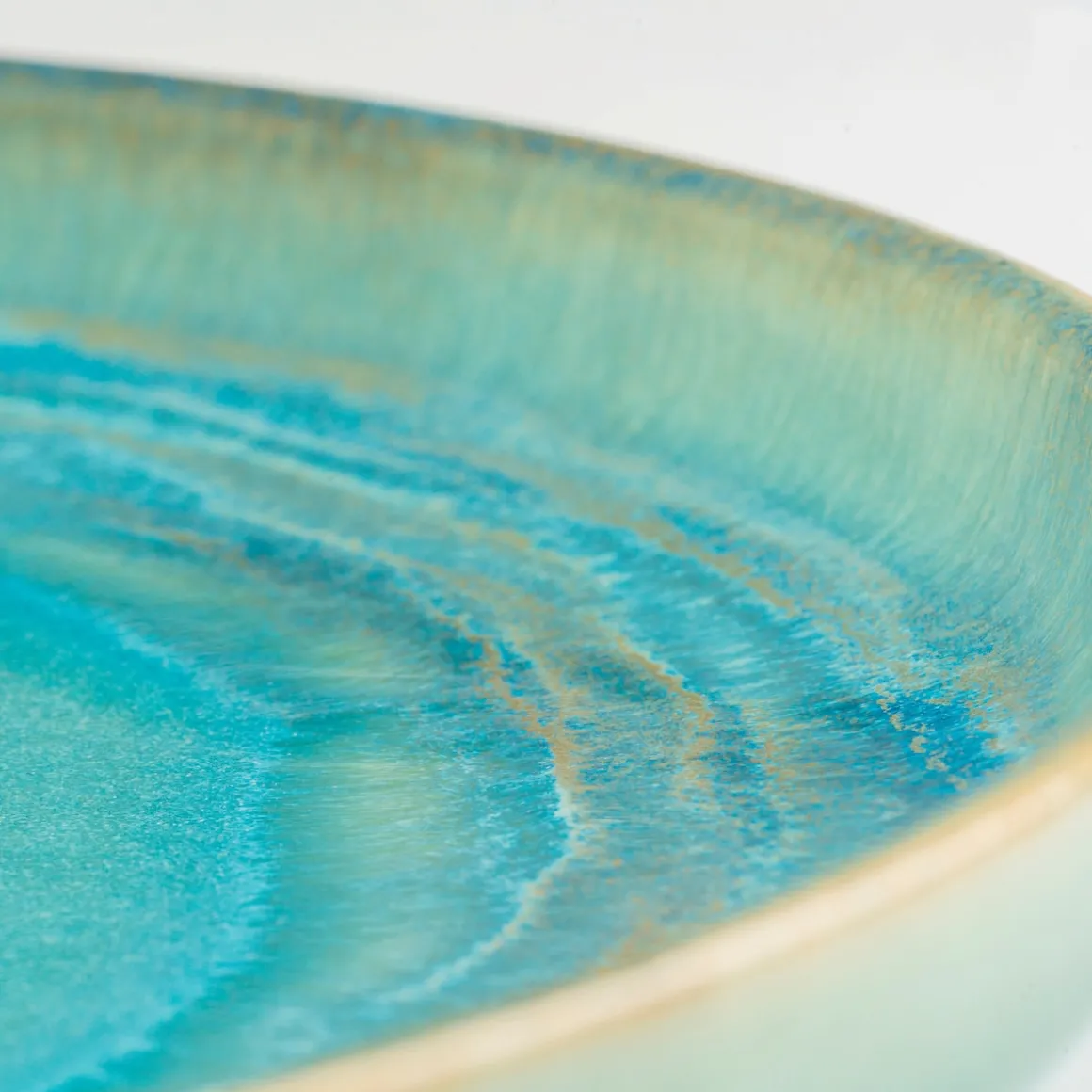 Speiseteller-Set, Steinzeug TIEFER SEE Blau / Grün