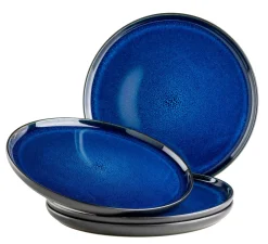 Speiseteller-Set, Steinzeug Niara Schwarz / Grau