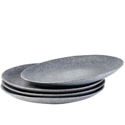 Speisteller-Set, Steinzeug Moos'N'Stein Grau