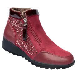 Stiefelette "Rita" mit Reißverschluss, gefüttert bordeaux